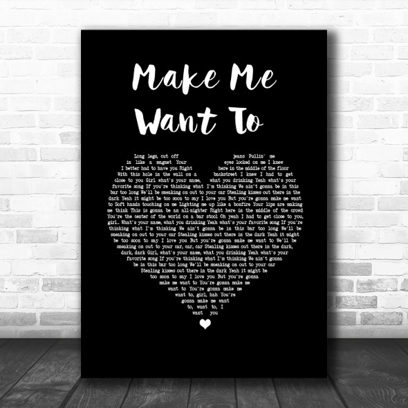 Jimmie Allen Make Me Want To Black Heart Song Lyric Wall Art Print