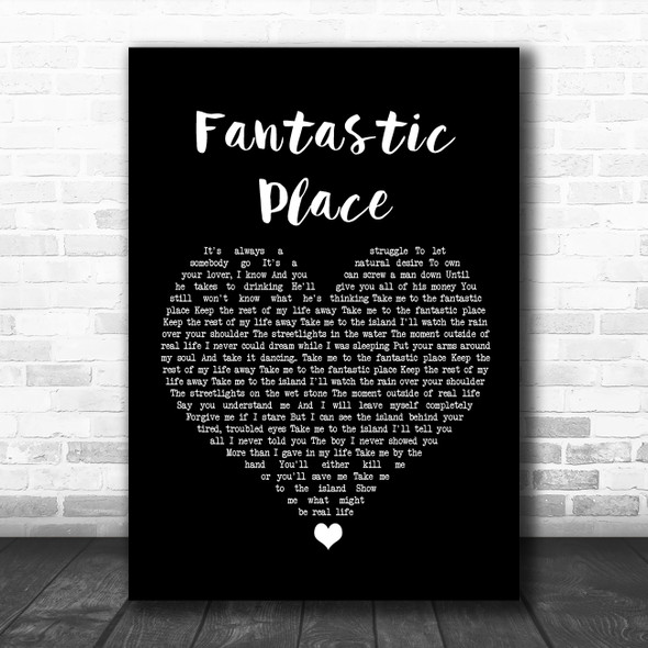 Marillion Fantastic Place Black Heart Song Lyric Wall Art Print