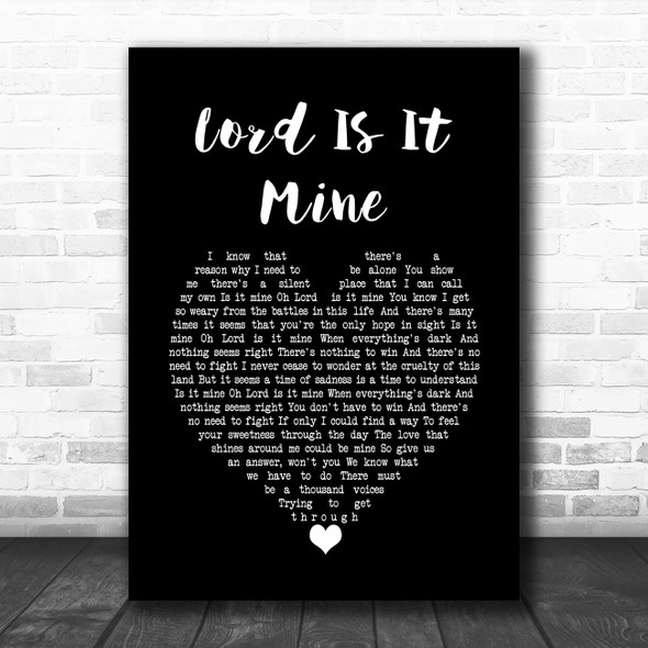 Supertramp Lord Is It Mine Black Heart Song Lyric Wall Art Print