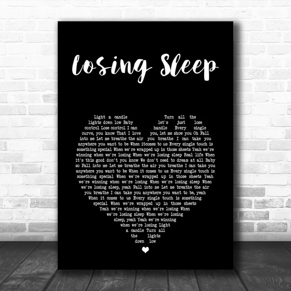Chris Young Losing Sleep Black Heart Song Lyric Wall Art Print
