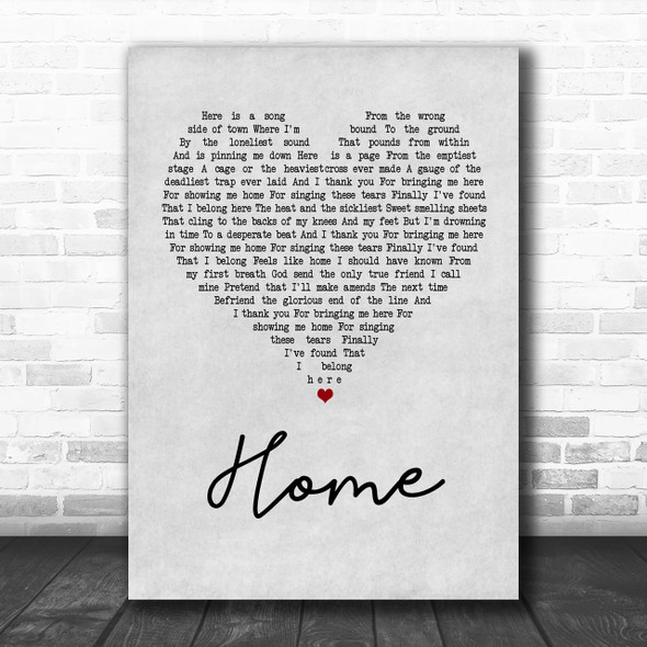 Depeche Mode Home Grey Heart Song Lyric Music Wall Art Print