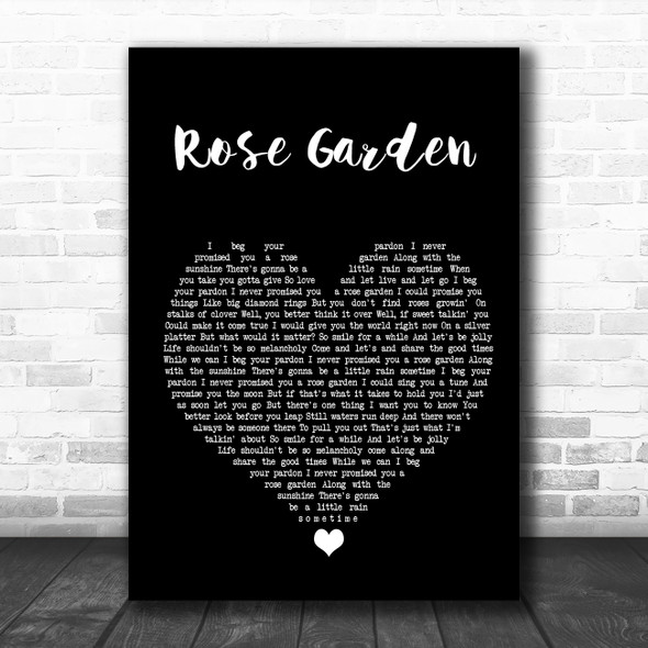 KD Lang Rose Garden Black Heart Song Lyric Wall Art Print