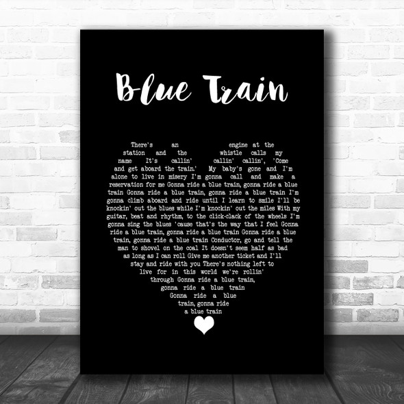 Johnny Cash Blue Train Black Heart Song Lyric Wall Art Print