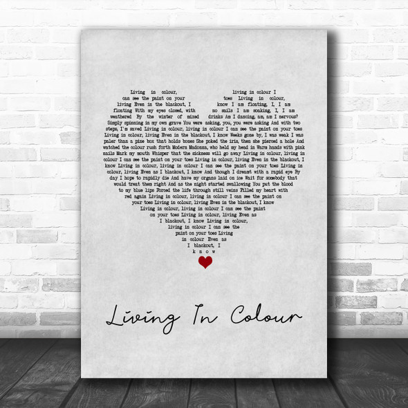 Frightened Rabbit Living In Colour Grey Heart Song Lyric Music Wall Art Print