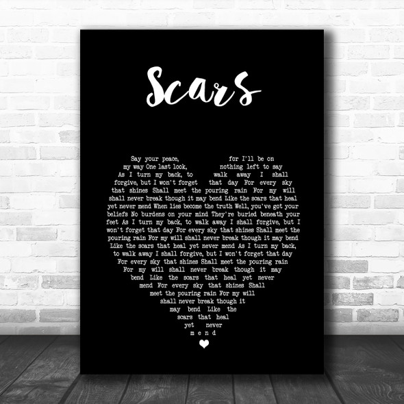 Black Label Society Scars Black Heart Song Lyric Wall Art Print