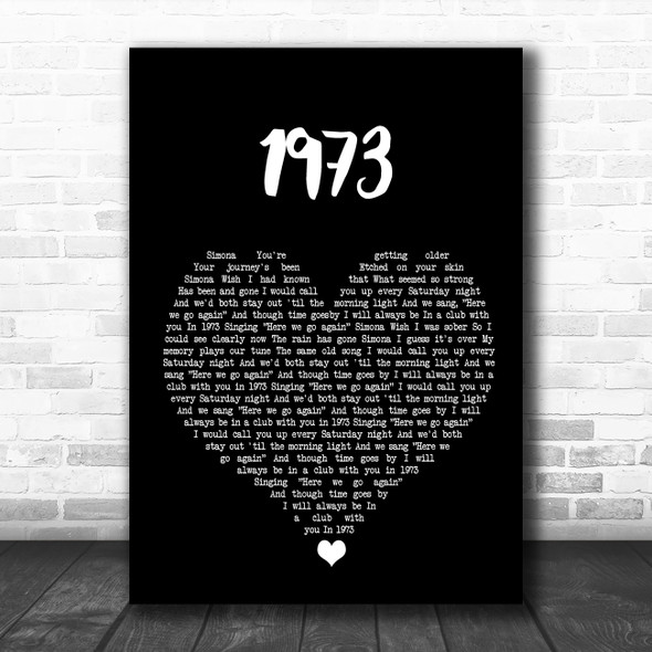 James Blunt 1973 Black Heart Song Lyric Wall Art Print