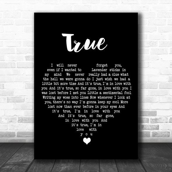 Tilian True Black Heart Song Lyric Wall Art Print