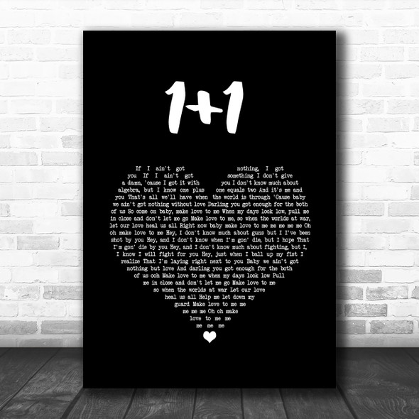 Beyoncé 1+1 Black Heart Song Lyric Wall Art Print