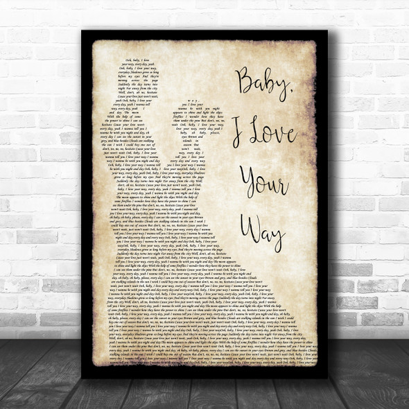 Big Mountain Baby I Love Your Way Man Lady Dancing Song Lyric Wall Art Print