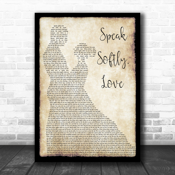 Andy Williams Speak Softly, Love Man Lady Dancing Song Lyric Wall Art Print