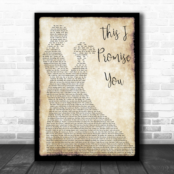 Donna Taggart This I Promise You Man Lady Dancing Song Lyric Wall Art Print