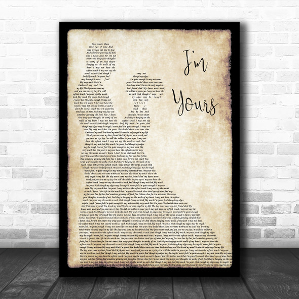 The Script I'm Yours Man Lady Dancing Song Lyric Wall Art Print