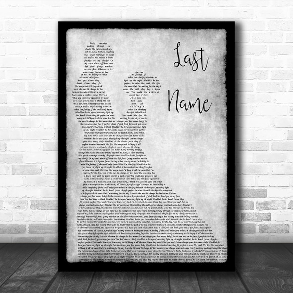 Bexar Country Last Name Grey Man Lady Dancing Song Lyric Wall Art Print