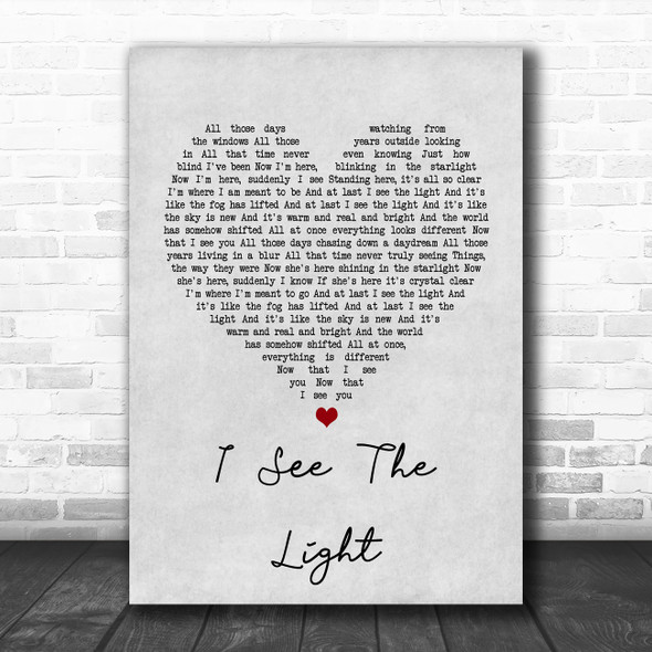 Jackie Evancho I See The Light Grey Heart Song Lyric Wall Art Print