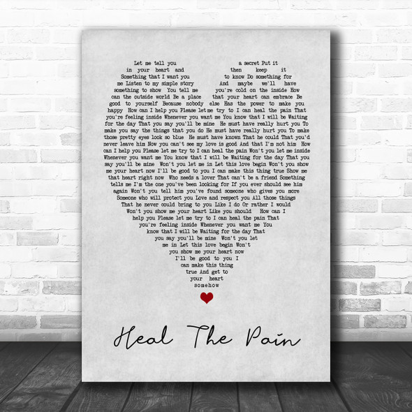 George Michael Heal The Pain Grey Heart Song Lyric Music Wall Art Print