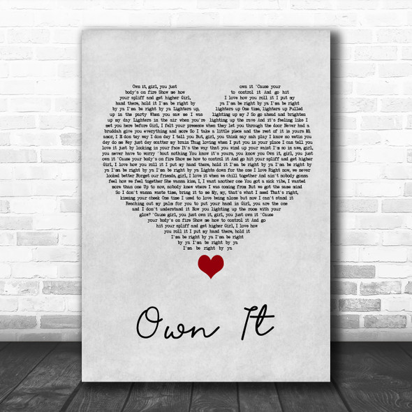 Stormzy Own It Grey Heart Song Lyric Wall Art Print