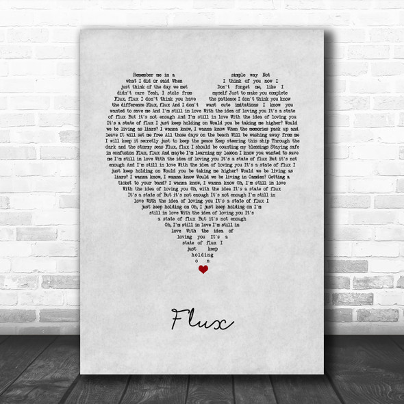 Ellie Goulding Flux Grey Heart Song Lyric Wall Art Print