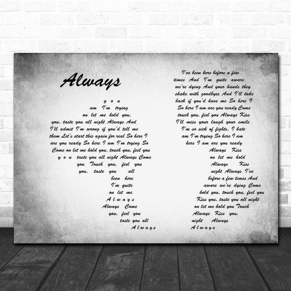 Blink-182 Always Man Lady Couple Grey Song Lyric Wall Art Print