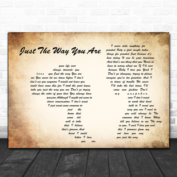 Barry White Just The Way You Are Man Lady Couple Song Lyric Wall Art Print