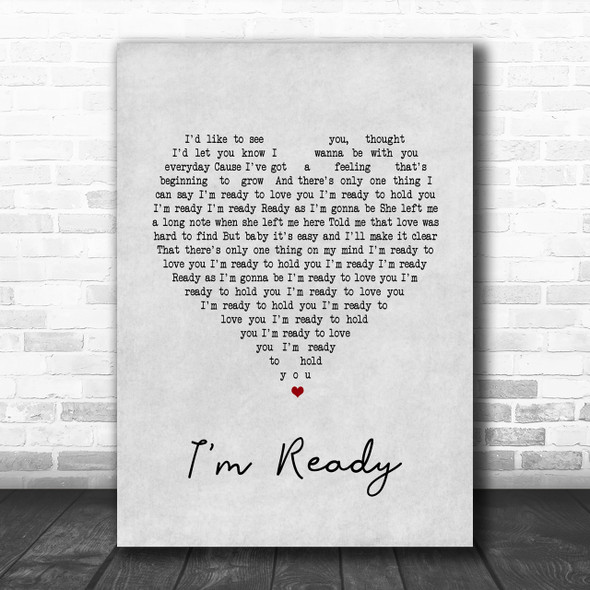 Bryan Adams I'm Ready Grey Heart Song Lyric Music Wall Art Print