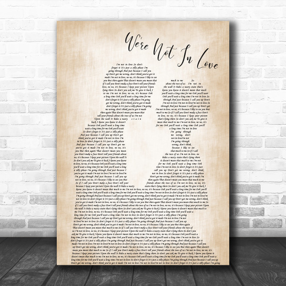 10 CC We're Not In Love Man Lady Bride Groom Wedding Song Lyric Wall Art Print