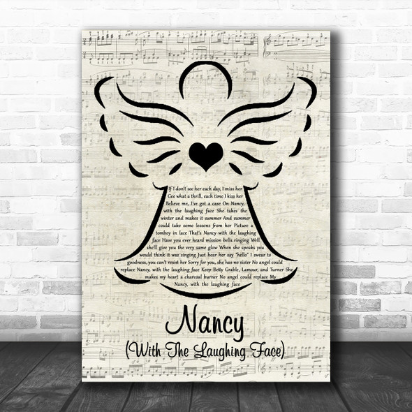 Frank Sinatra Nancy (With The Laughing Face) Music Script Angel Song Lyric Wall Art Print