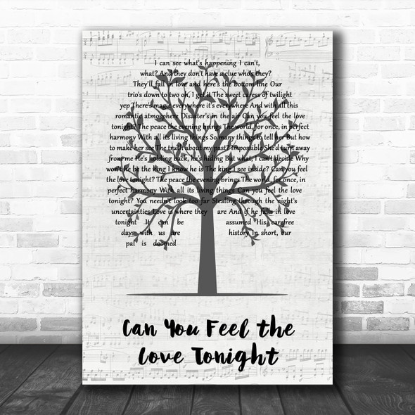 Beyoncé, Donald Glover, Billy Eichner & Seth Rogen Can You Feel the Love Tonight Music Script Tree Song Lyric Wall Art Print