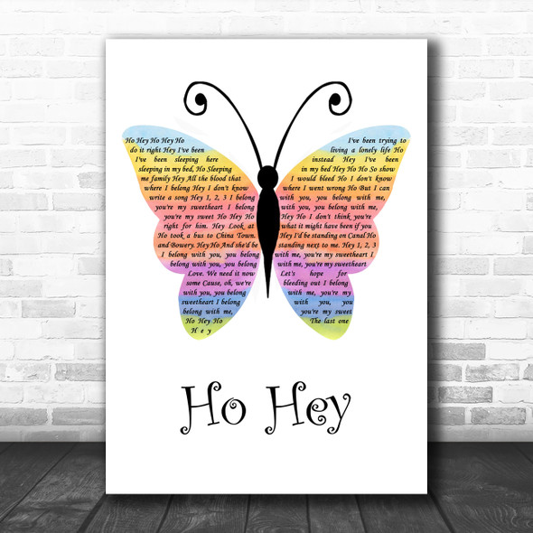 The Lumineers Ho Hey Rainbow Butterfly Song Lyric Wall Art Print