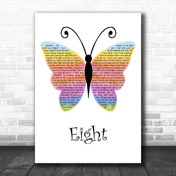 Sleeping At Last Eight Rainbow Butterfly Song Lyric Wall Art Print