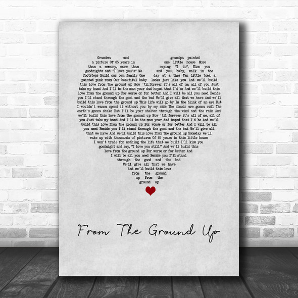 Dan + Shay From The Ground Up Grey Heart Song Lyric Music Wall Art Print