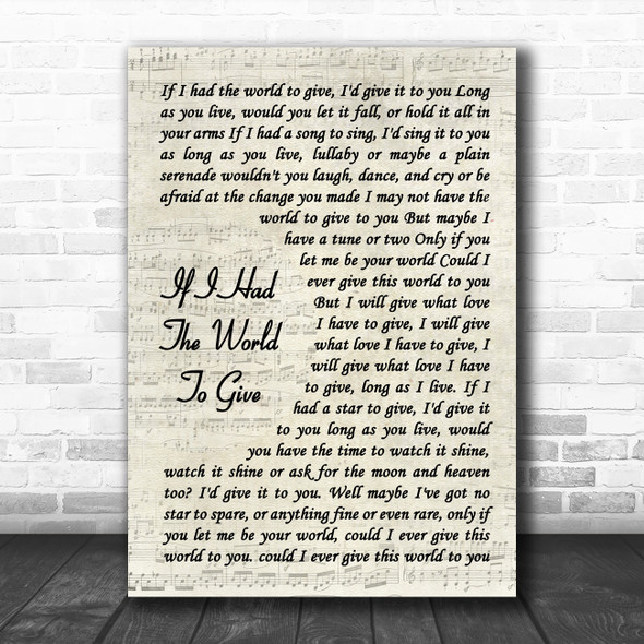 Grateful Dead If I Had The World To Give Vintage Script Song Lyric Wall Art Print