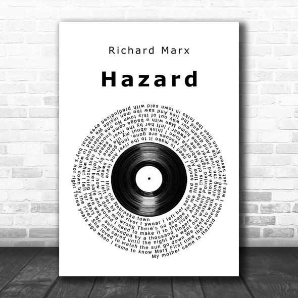 Richard Marx Hazard Vinyl Record Song Lyric Wall Art Print