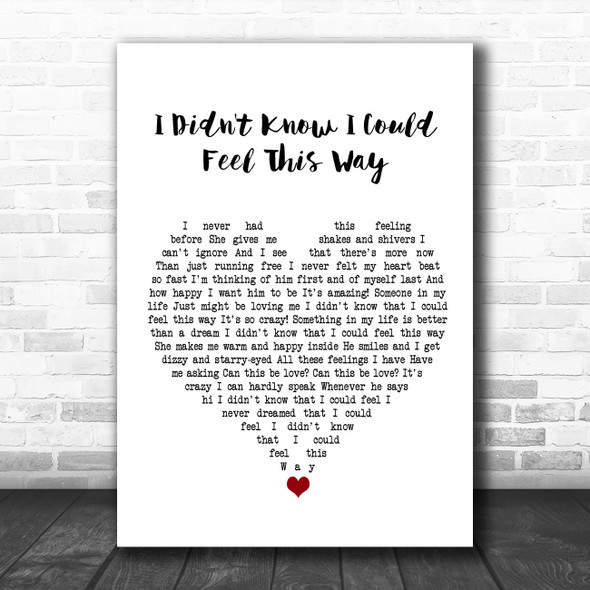 Lady & The Tramp 2 I Didn't Know I Could Feel This Way White Heart Song Lyric Wall Art Print