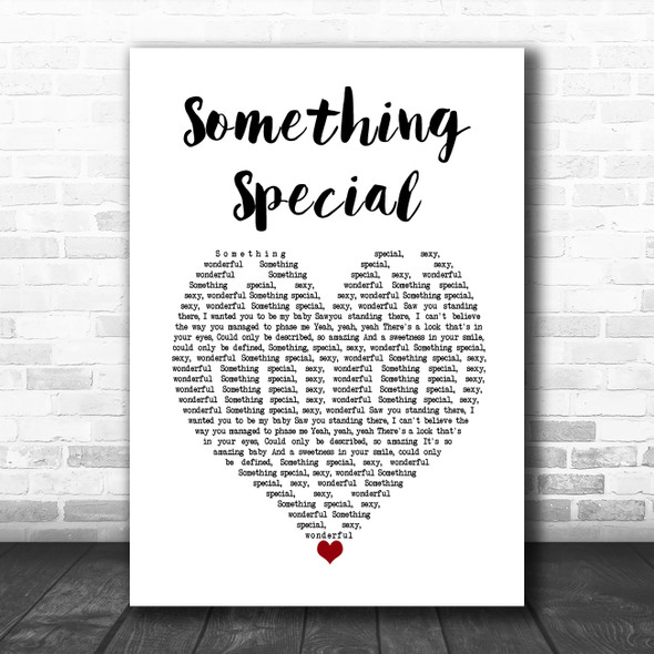 Miguel Campbell Something Special White Heart Song Lyric Wall Art Print