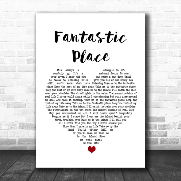 Marillion Fantastic Place White Heart Song Lyric Wall Art Print