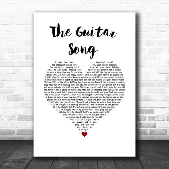 Texas The Guitar Song White Heart Song Lyric Wall Art Print