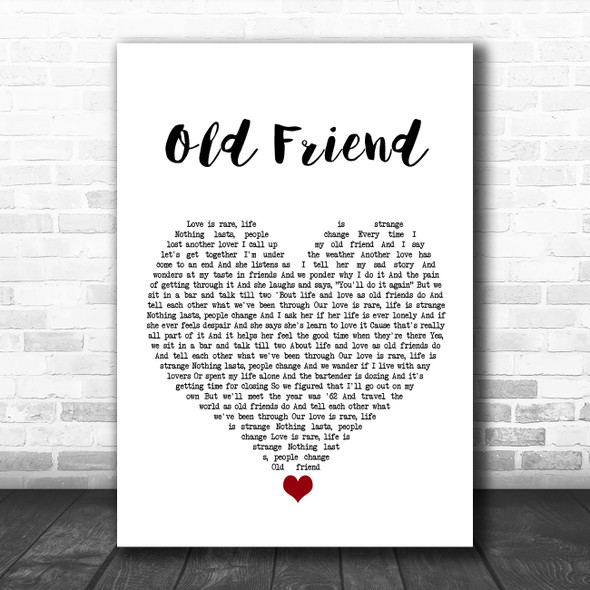 Michael Feinstein Old Friend White Heart Song Lyric Wall Art Print