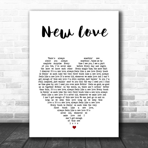 Michael Bolton New Love White Heart Song Lyric Wall Art Print