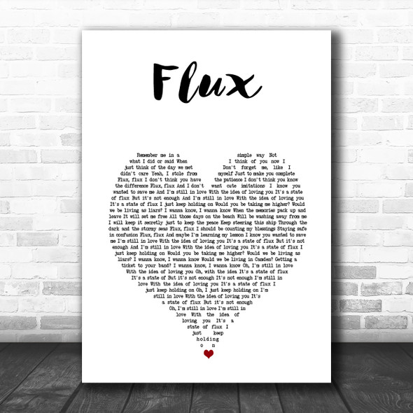 Ellie Goulding Flux White Heart Song Lyric Wall Art Print
