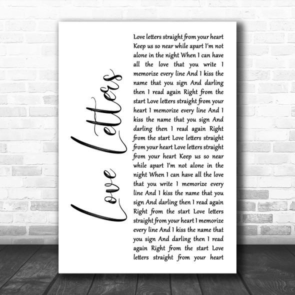 Alison Moyet Love Letters White Script Song Lyric Wall Art Print