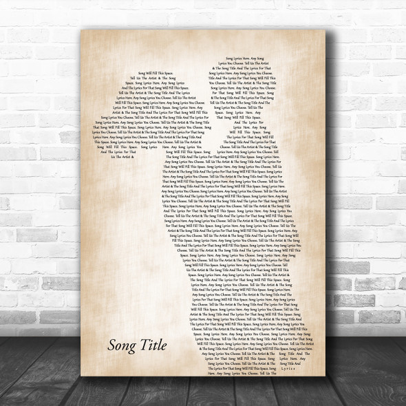 Any Song Lyrics Custom Mother & Child Song Lyric Print