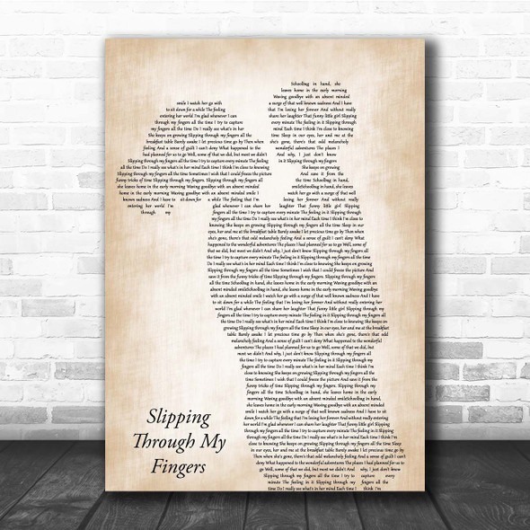 ABBA Slipping Through My Fingers Mother & Child Song Lyric Print