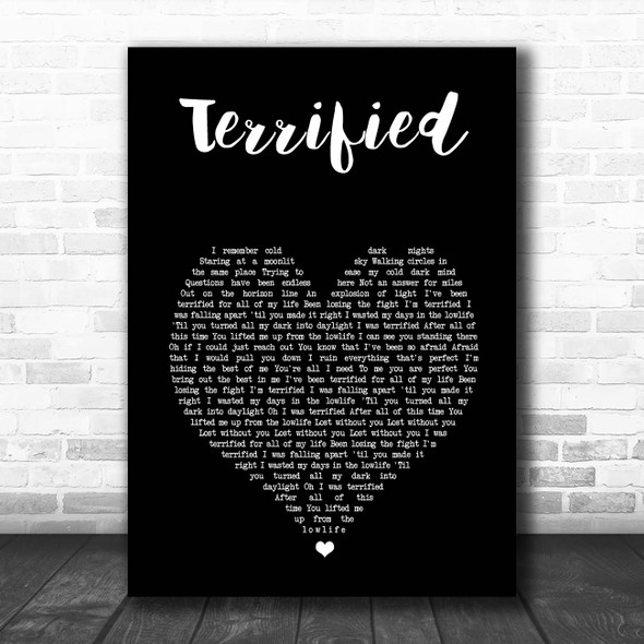 Atreyu Terrified Black Heart Song Lyric Print