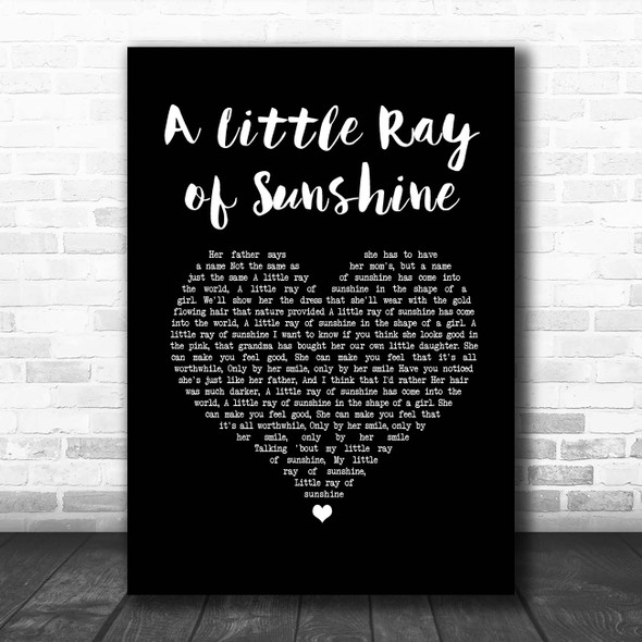 Axiom A Little Ray of Sunshine Black Heart Song Lyric Print