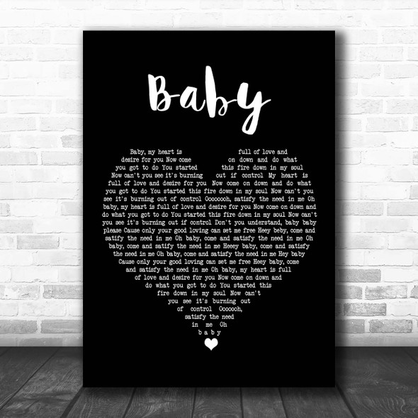 Bakermat Baby Black Heart Song Lyric Print