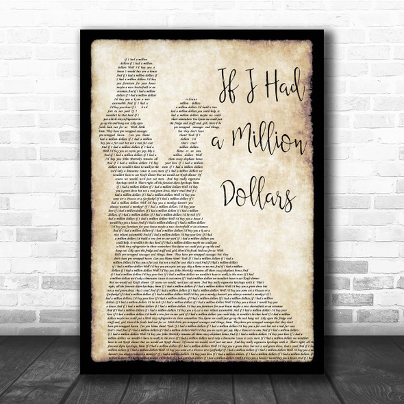 Barenaked Ladies If I Had a Million Dollars Man Lady Dancing Song Lyric Print