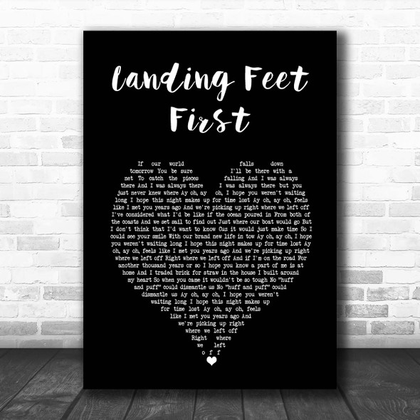 Bayside Landing Feet First Black Heart Song Lyric Print