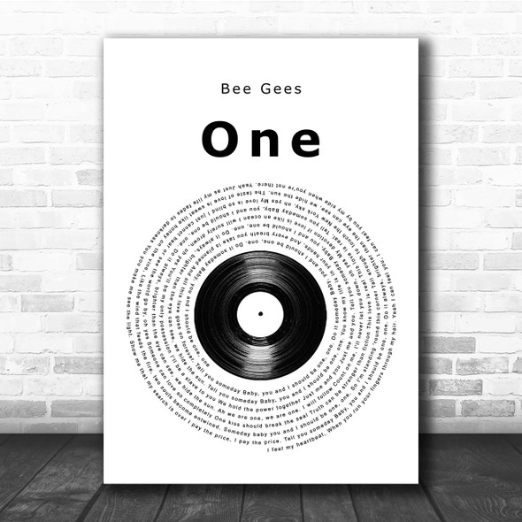 Bee Gees One Vinyl Record Song Lyric Print