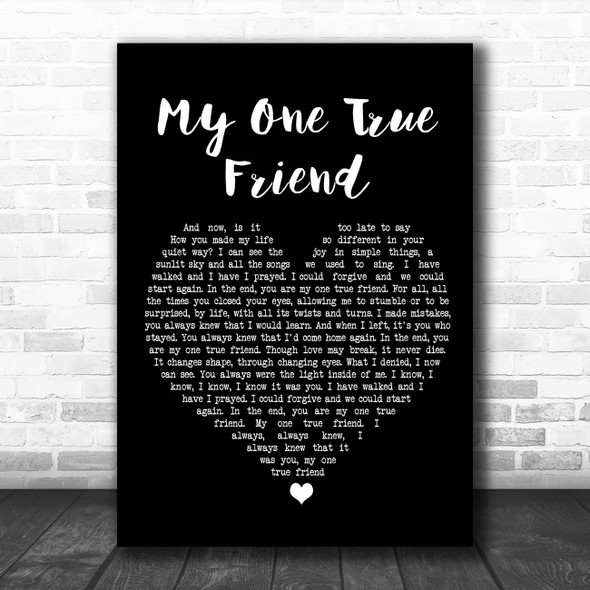 Bette Midler My One True Friend Black Heart Song Lyric Print