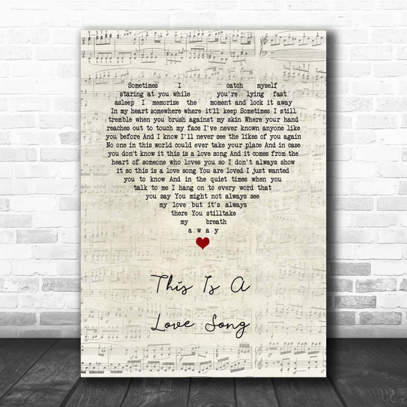 Bill Anderson This Is A Love Song Script Heart Song Lyric Print